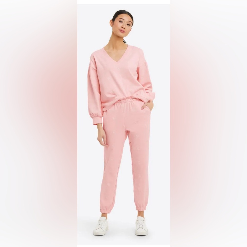 Bobbie Sweatshirt Pink Embroidered Viola - Draper James